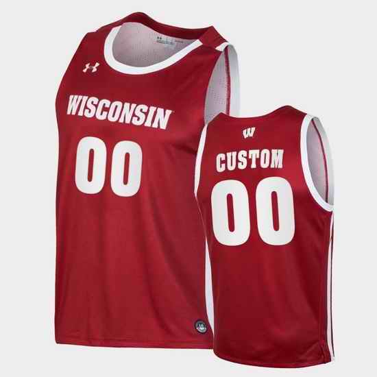 Men Women Youth Toddler Wisconsin Badgers Custom Replica Red College Basketball Jersey